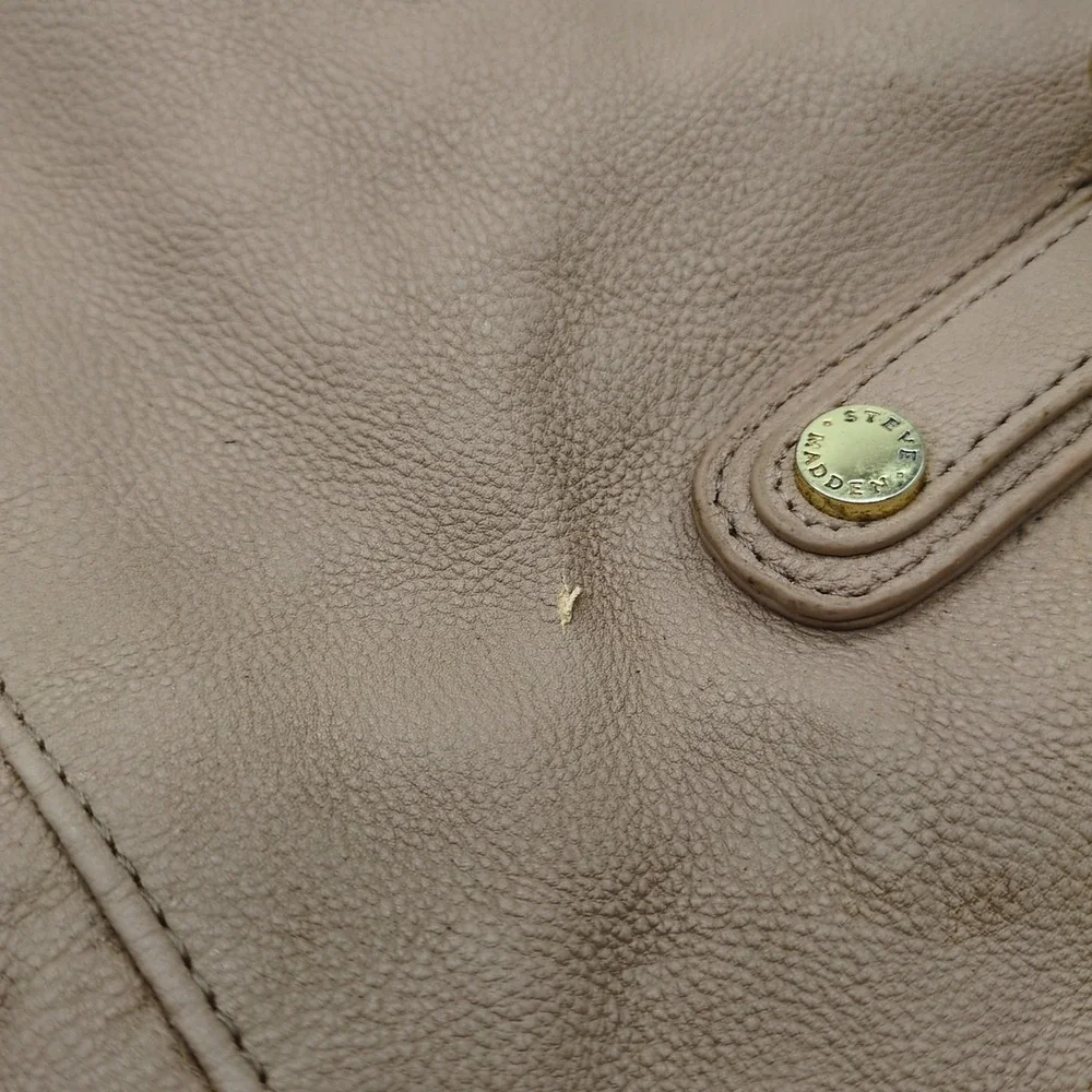 Steve Madden Tote‎ Womens Beige XL Crossbody Satchel Removeable Strap Pockets
